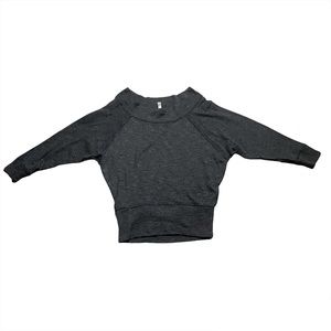 We The Free Free People Boho Loose Fit 3/4 Sleeve Knit Sweater Size XS Dark Grey
